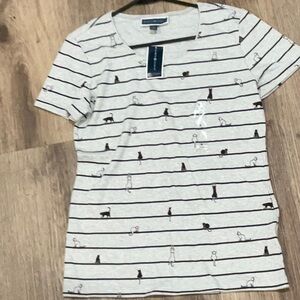 Banana Republic Gray Striped Women's Top